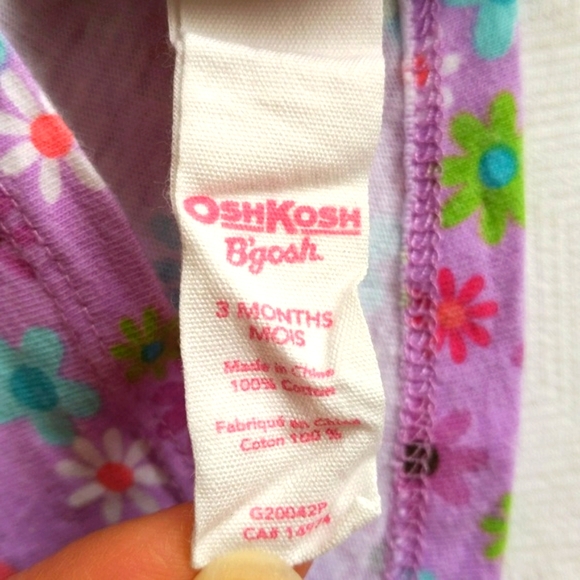 vintage oshkosh b'gosh 2-piece floral outfit set 3 months baby girl - Picture 7 of 7